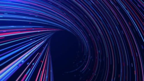 Hintergrund der abstrakten digitalen Glasfaserlinien mit beweglichen Punkten