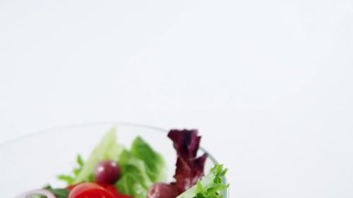 Fresh Vegetable Salad in Bowl with Bright Background