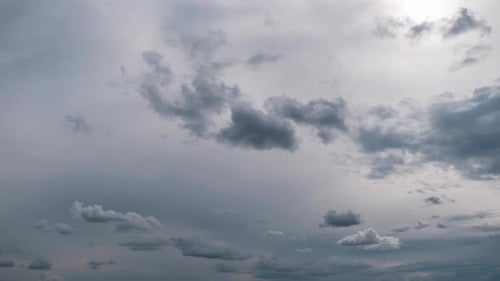 Storm Clouds Passing in Overcast Sky, Time Lapse