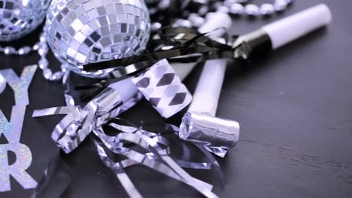 Decorações para a festa de Ano Novo.