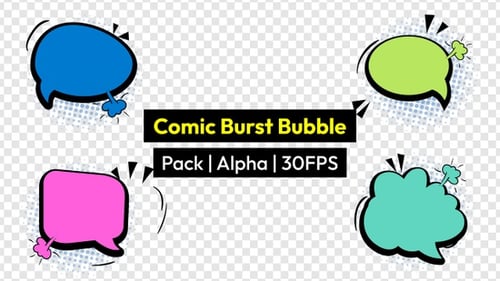 Animated Pop Art Comic Speech Bubble Burst Pack