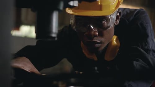 Engineer inspection checking work in the industry factory