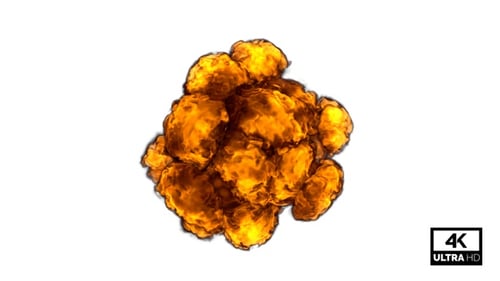 Fire and Smoke Realistic Explosion Transition with Alpha Channel