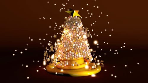 Animation of a swirling Christmas tree