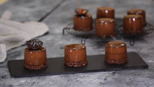 Decorating Delicious Chocolate Desserts with Chocolate Piece