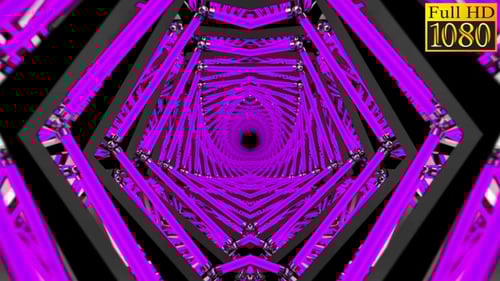 Abstract Neon Purple Hexagonal Tunnel Loop