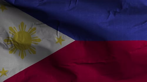 Philippines National Flag Waving in Slow Motion