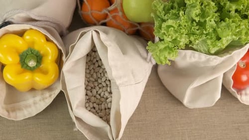 Bolsas reutilizables con productos