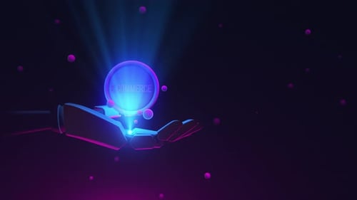 Futuristic Robotic Hand Holding E-commerce Hologram