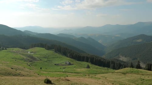 Summer Misty Mountain Landscape