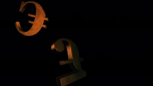 Golden Currency Symbols Popping Up