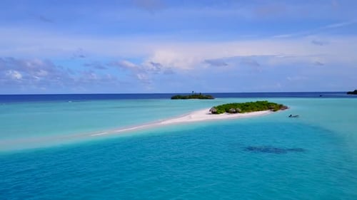 Drone view nature of sea view beach trip by blue ocean with sand background