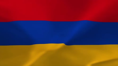 Realistic Waving Flag of Armenia Seamless Loop