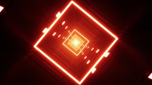 Glowing Red Light Tunnel VJ Loop Rotation