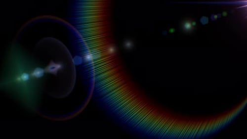 Dynamic Lens Flare Effect on Black Background