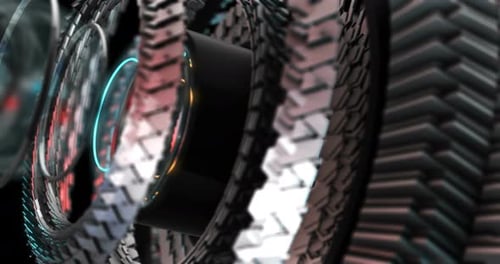 3D-Bewegungsgrafikelemente, abstrakter Hightech-Kreis, Benutzeroberfläche für Roboterausrüstung. 4K Loop