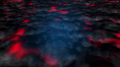 Wolkenfeuer-Animation | Feurige Lava und Rauch