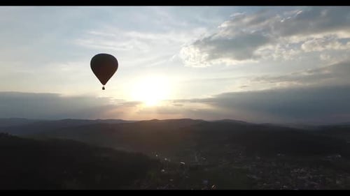 Aerial View. Balloon in the Sunlight