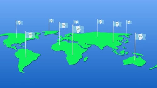 Guatemala Flag Wavy Animated On Earth Map
