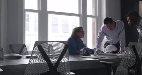 Business professionals working in a modern office