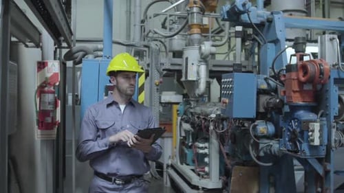 Engineer working in factory