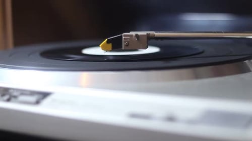 Vinyl Music Plate On The Player