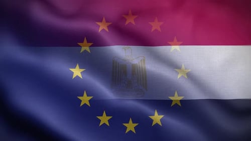 European Union Stars and Waving Country Flag Animation
