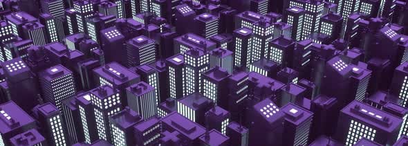 Isometric Futuristic City with Skyscrapers