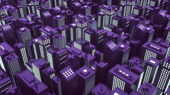 Isometric Futuristic City with Skyscrapers