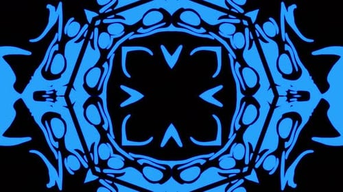 Abstract Blue Liquid Kaleidoscope Seamless Loop Background