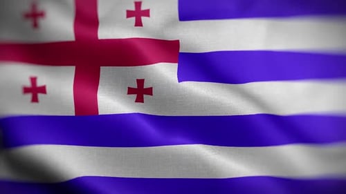 Realistic Waving Flag of Ajara Region