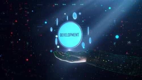 Digital Tech Hand Presentation Development Title