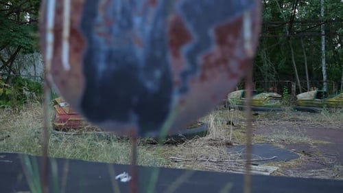 Abandoned Autodrome in Pripyat in Chernobyl Zone