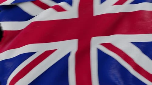 4K United Kingdom flag transition with alpha. two step