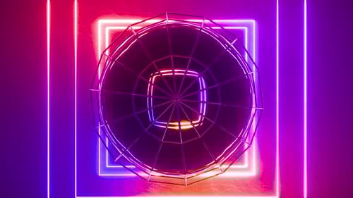 Futuristic Objects Under Neon Light