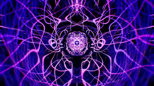 Fondo abstracto de nervio craneal fluorescente en bucle 4K