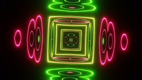 Rotação de uma figura abstrata multicolorida pulsante