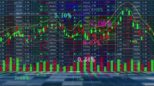 Financial Market Stock Exchange Stock Price Change K Line Trend Chart Screen Background