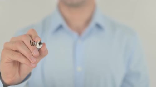 Man Writes Words 'What to Expect' on Glass