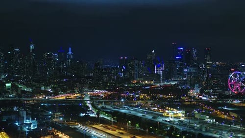 Nacht-Skyline von Melbourne City
