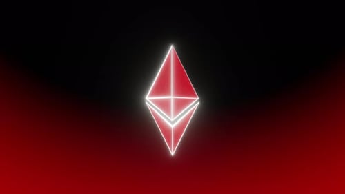 Signal rouge de l'indicateur Ethereum pivoté dans Crypto Winter Vj Loop 4K
