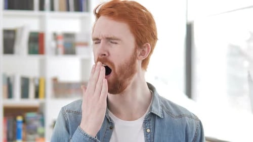 Sleeping Tired Casual Redhead Man