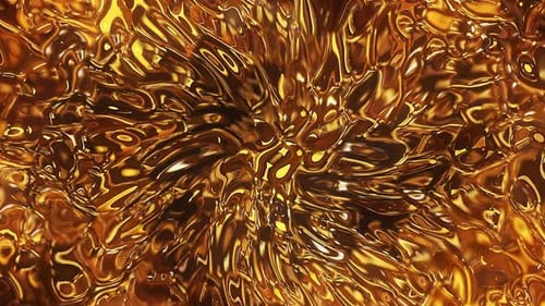 Abstract Golden Metallic Fluid Waves Background Loop