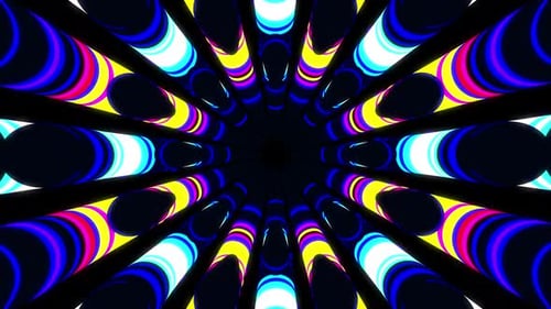 Colorful Abstract Geometric Tunnel Motion Background Loop