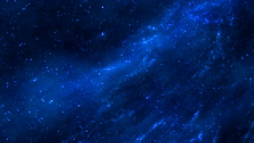 Abstract Blue Pixelated Flowing Particles Background Loop