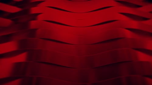 Seamless Red Abstract Wavy Ribbons Background Loop