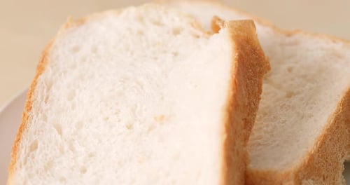 Fresh White Bread Slices in Close Up