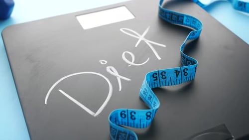 Diet Scale with Measuring Tape and Dumbbell