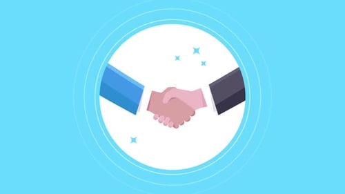 Animated Icon Reveal with Handshake Motion