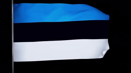 Realistic Waving Estonian Flag Loop Animation